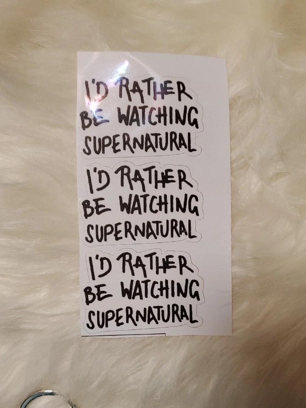 'I'd Rather Be Watching Supernatural' Sticker And Keychain Bundle